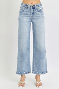 RISEN Full Size Tummy Control High Rise Crop Wide Leg Jeans - All Mine Now Clothing