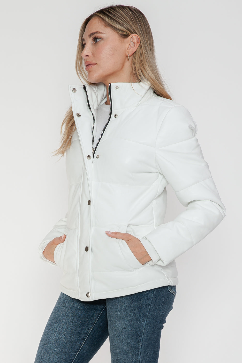 YMI Pocketed Zip Up Turtleneck Puffer Jacket - All Mine Now Clothing