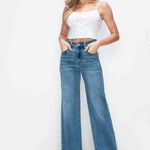 bytos Full Size High Rise Wide Leg Jeans with Pockets Trendsi