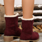 Thermal Fuzzy Block Heel Boots - All Mine Now Clothing