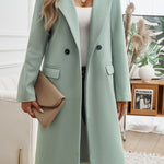 Devine Pocketed Collared Neck Long Sleeve Coat - All Mine Now Clothing