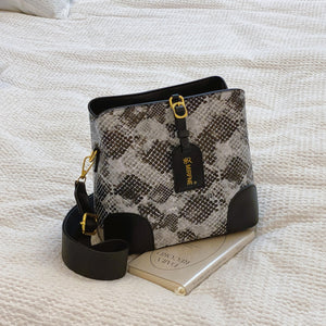 PU Leather Snakeskin Print Crossbody Bag - All Mine Now Clothing