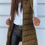 Plus Size Zip Up Hooded Vest Coat - All Mine Now Clothing