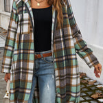 Devine Plaid Zip Up Hooded Coat - All Mine Now Clothing