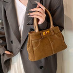 Suede Adjustable Strap Double-Use Handbag - All Mine Now Clothing