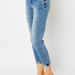 Judy Blue Full Size Cuffed Hem Slim Jeans Trendsi