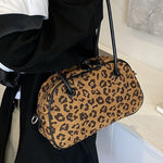 Leopard Suede Medium Shoulder Bag - All Mine Now Clothing