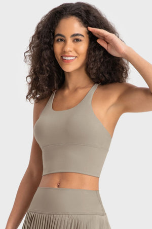 Millennia Crisscross Back Ladder Detail Sports Bra - All Mine Now Clothing