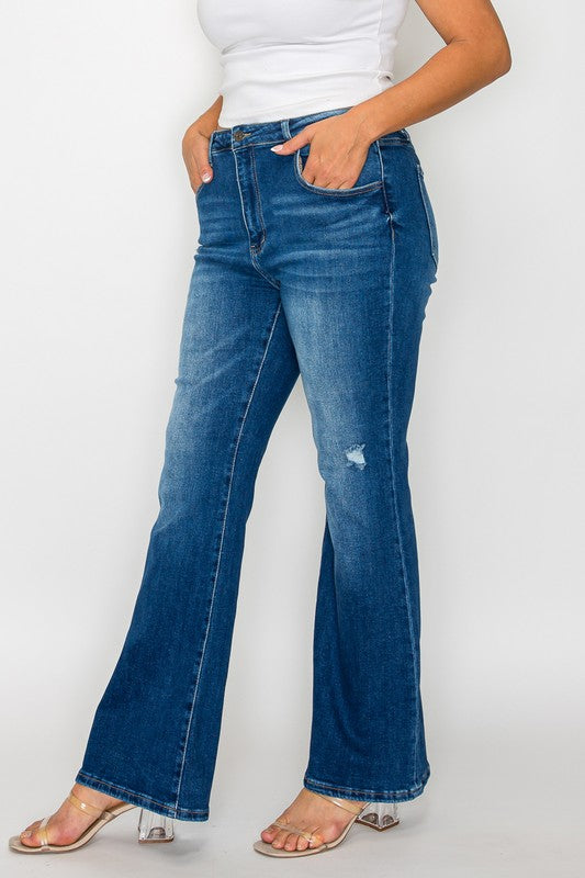 bytos Full Size High Rise Bootcut Jeans with Pockets - All Mine Now Clothing