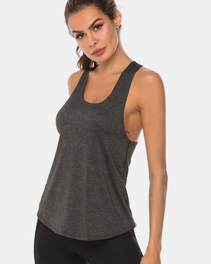 Full Size Scoop Neck Wide Strap Active Tank - All Mine Now Clothing