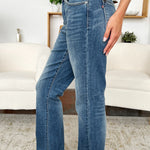 Judy Blue Full Size Mid Rise Release Hem Jeans Trendsi