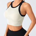 Contrast Trim Round Neck Active Tank - All Mine Now Clothing