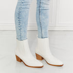 MMShoes Love the Journey Stacked Heel Chelsea Boot in White - All Mine Now Clothing