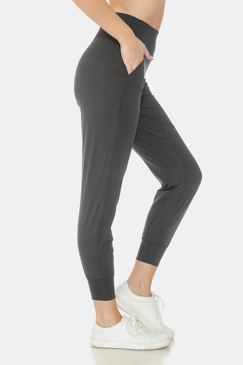 Leggings Depot Wide Waistband Slim Active Joggers - All Mine Now Clothing