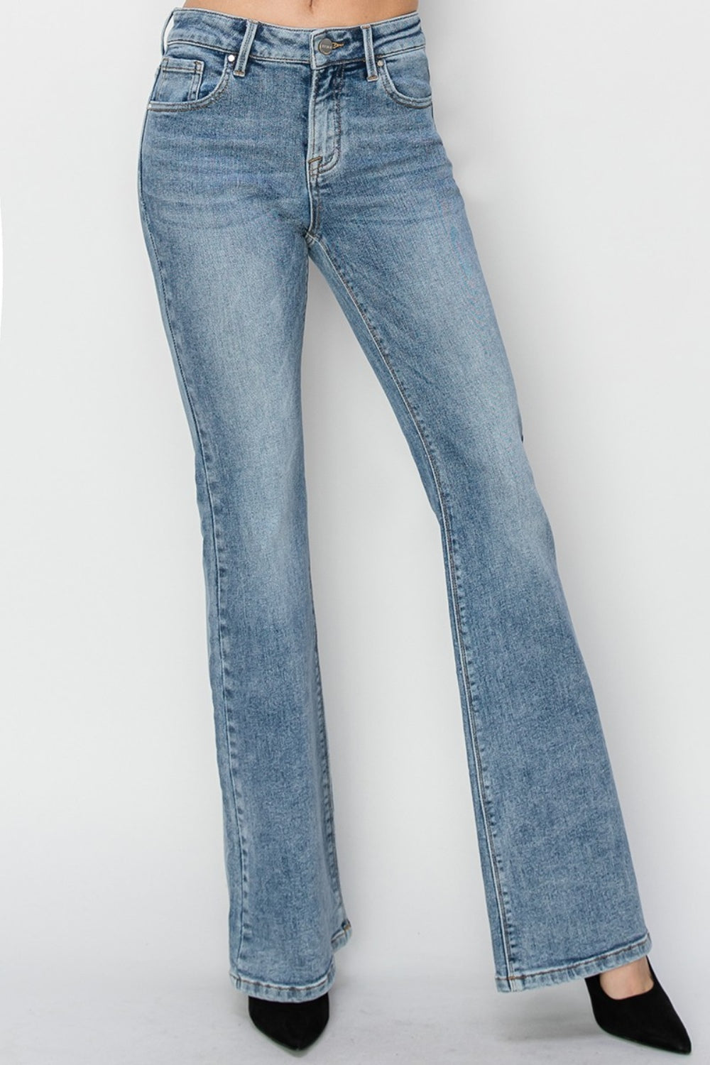 RISEN Full Size Mid Rise Bootcut Jeans - All Mine Now Clothing