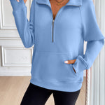 Ivy Lane Half Zip Raglan Sleeve Sweatshirt - All Mine Now Clothing