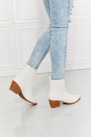 MMShoes Love the Journey Stacked Heel Chelsea Boot in White - All Mine Now Clothing