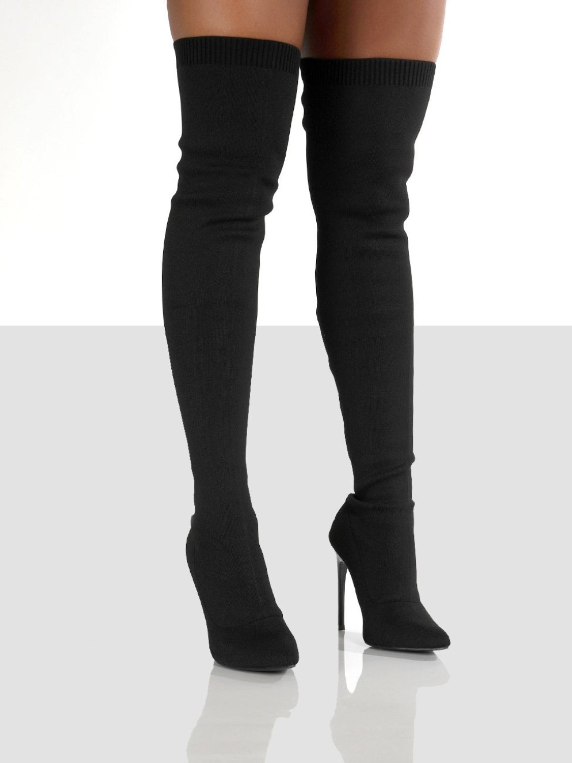 Point Toe Over Knee Stiletto Boots - All Mine Now Clothing