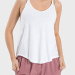 Millennia Slit Spaghetti Strap Scoop Neck Active Cami - All Mine Now Clothing