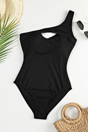 Cutout One Shoulder Sleeveless One-Piece Swimwear - All Mine Now Clothing