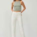 RISEN Full Size High Waist Rolled Hem Straight Jeans Trendsi