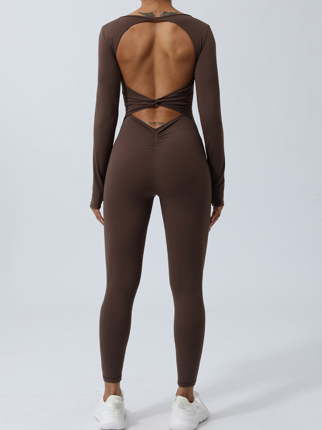 Twisted Backless Long Sleeve Jumpsuit - All Mine Now Clothing