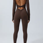 Twisted Backless Long Sleeve Jumpsuit - All Mine Now Clothing