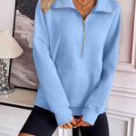 Ivy Lane Half Zip Raglan Sleeve Sweatshirt - All Mine Now Clothing