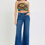 RISEN Tummy Control High Rise Wide Leg Jeans Trendsi