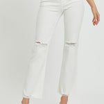 RISEN  Full Size High Rise Button Fly Straight Ankle Jeans Trendsi