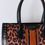 David Jones Leopard Contrast Rivet Handbag - All Mine Now Clothing