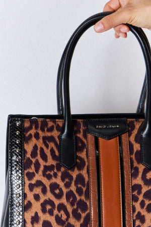 David Jones Leopard Contrast Rivet Handbag - All Mine Now Clothing