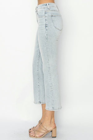 RISEN Full Size Mid Rise Cropped Flare Jeans - All Mine Now Clothing