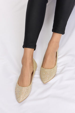 Forever Link Rhinestone Point Toe Flat Slip-Ons - All Mine Now Clothing