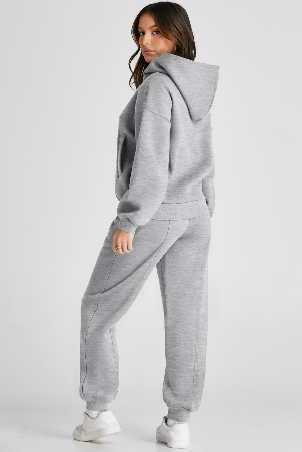 Dropped Shoulder Long Sleeve Hoodie and Pants Active Set - All Mine Now Clothing