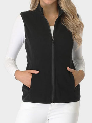 Zip Up Turtleneck Vest with Pockets - All Mine Now Clothing