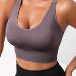 Scoop Neck Long Active Bra - All Mine Now Clothing