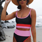 Color Block Spaghetti Strap Two-Piece Swim Set - All Mine Now Clothing