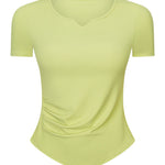 Millennia Notched Short Sleeve Active T-Shirt - All Mine Now Clothing