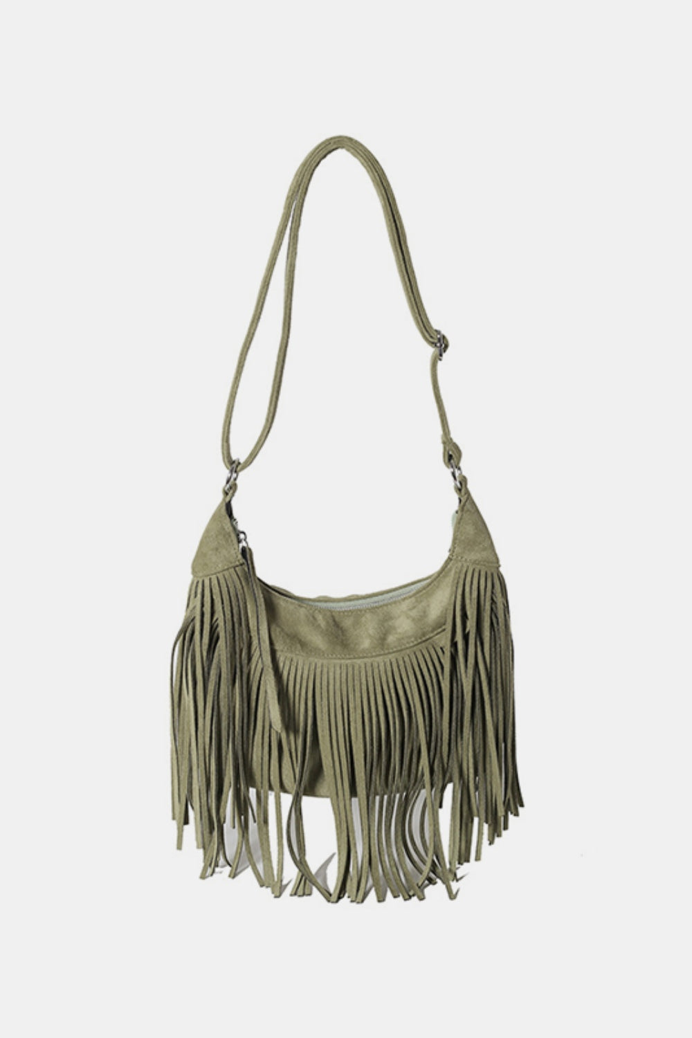 Suede Fringe Adjustable Strap Shoulder Bag - All Mine Now Clothing