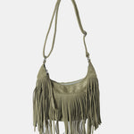 Suede Fringe Adjustable Strap Shoulder Bag - All Mine Now Clothing