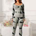 Scoop Neck Long Sleeve Active Jumpsuit - All Mine Now Clothing