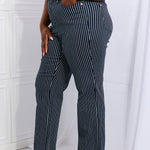 Judy Blue Cassidy Full Size High Waisted Tummy Control Striped Straight Jeans Trendsi