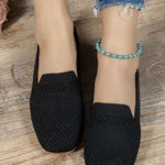 Square Toe Flat Slip-Ons