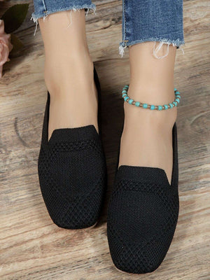 Square Toe Flat Slip-Ons