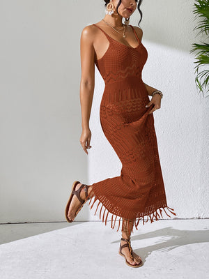 Openwork Scoop Neck Cover-Up Dress - All Mine Now Clothing