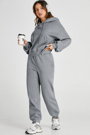 Dropped Shoulder Hooded Top and Pants Active Set - All Mine Now Clothing