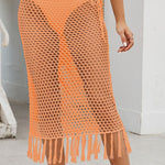 Fringe Openwork High Waist Swim Skirt - All Mine Now Clothing