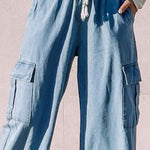 Drawstring Wide Leg Jeans with Pockets - All Mine Now Clothing