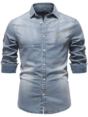 Men's Casual Button Down Denim Shirt